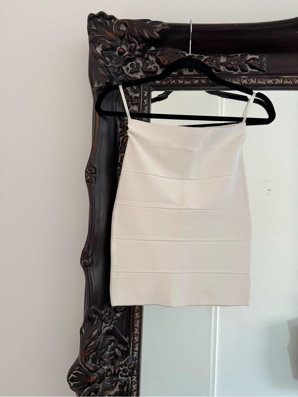 BCBGMaxAzria Ivory Textured Bandage Mini Dress